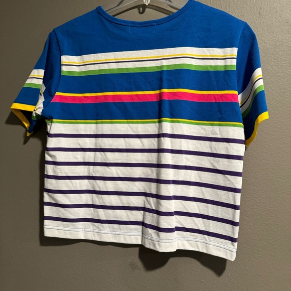 Baxter & Wells Striped Cropped T Shirt Size Petite Medium - Picture 2 of 4
